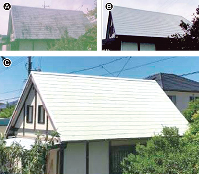遮熱塗料を施工した屋根
