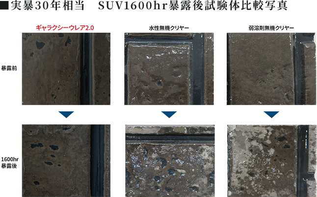 実暴30年相当　SUV1600hr暴露後試験体比較写真