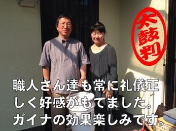 職人さん達も常に礼儀正しく好感がもてました。ガイナの効果楽しみです。