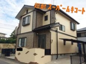 タイル調の模様を残すクリヤー塗装です！帯等のアクセントもバッチリです☆