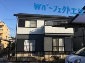 2色仕上げで塗り替え！モノクロ調で、シックなトヨタホームさんに☆