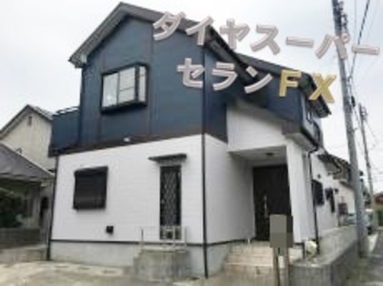 無機塗料で塗り替え！濃紺色を2F部分に選定して、洋風なお家になりました☆