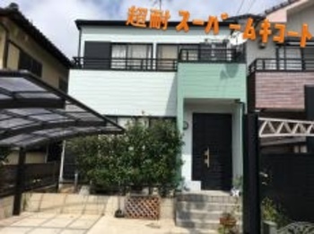 悩みに悩んだ色及び配色！ミントグリーン作戦大成功！無機塗料で耐久性もバッチリです☆