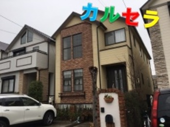 重量があるタイルから、超軽量＆高耐久なカルセラに貼替え！タイルとレンガの風合いがある、外観は間違いないですね☆