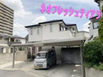 ヘーベルハウスさんの色に調色した多彩模様仕上げ！耐久性もへーベルハウスさんに負けてません☆